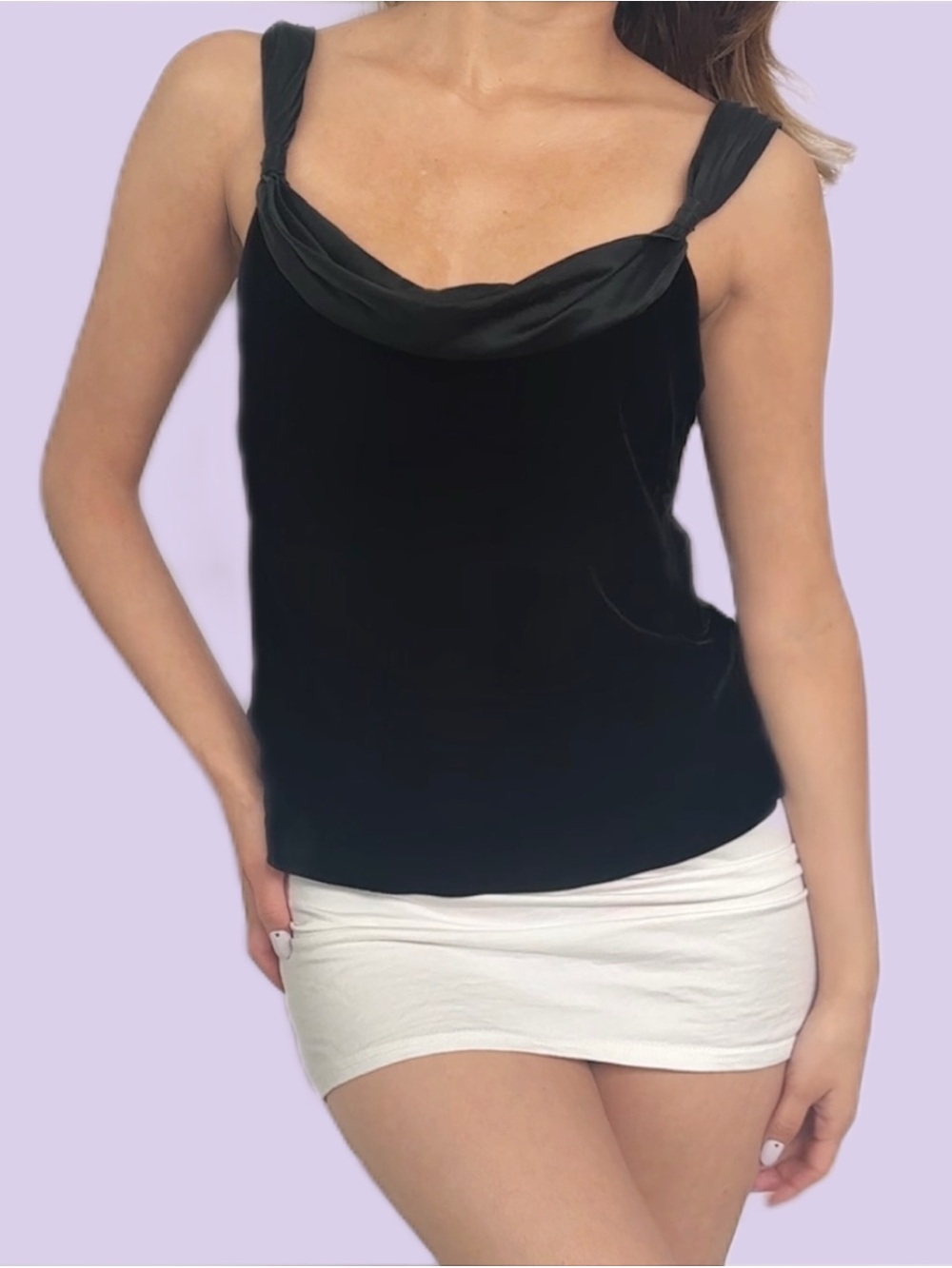 🐚 vintage ann taylor velvet & silk tank